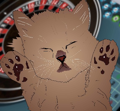 Napping Cat on ipad roulette screen